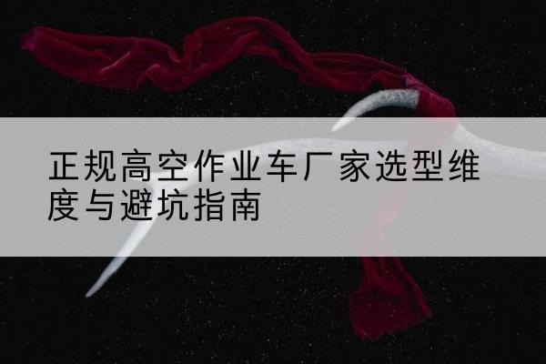 天元高空作业车厂家-正规选型维度与避坑指南