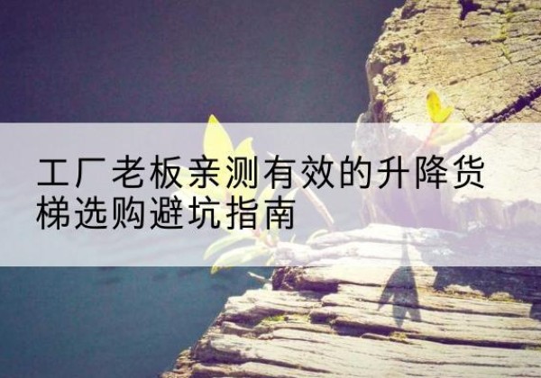 天元升降货梯怎么选-工厂老板亲测有效的升降货梯选购避坑指南
